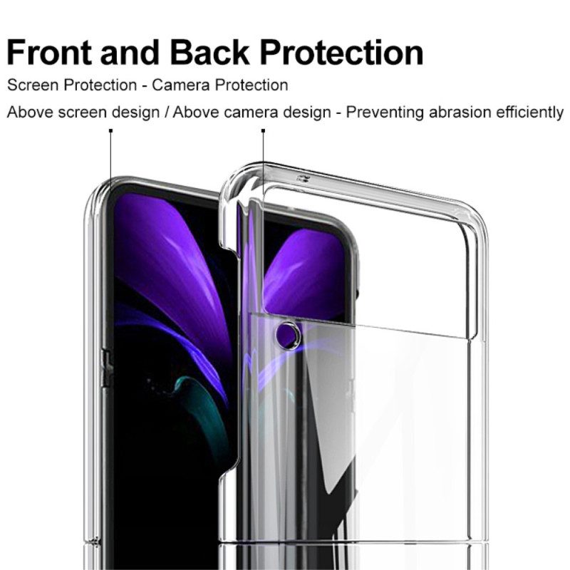Folio-fodral Skal För Samsung Galaxy Z Flip 4 Läderfodral Imak Transparent