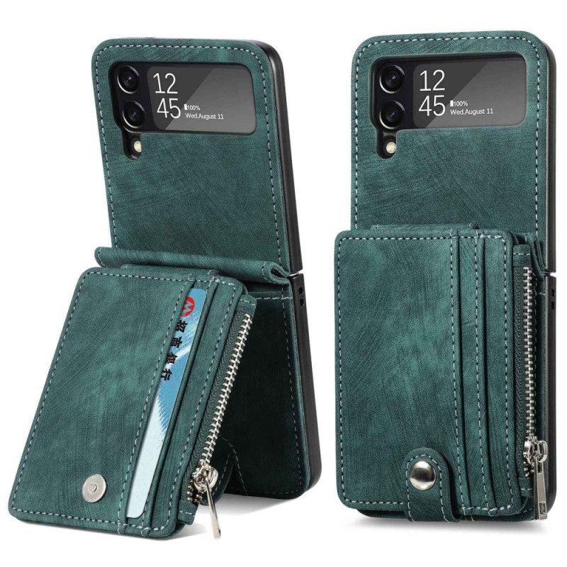 Folio-fodral Skal För Samsung Galaxy Z Flip 4 Läderfodral Korthållare / Handväska