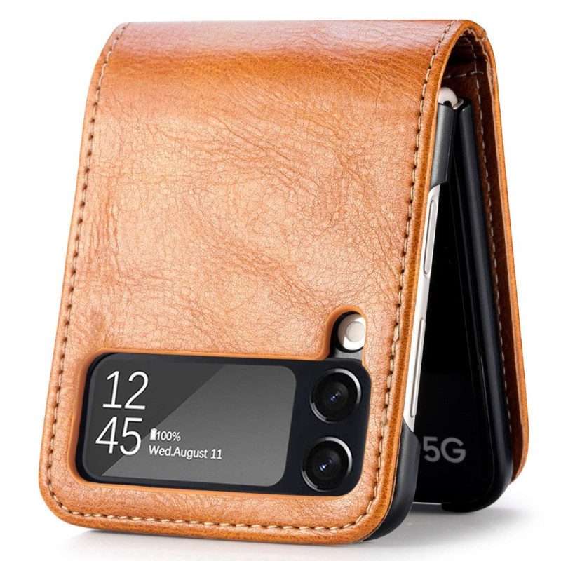 Folio-fodral Skal För Samsung Galaxy Z Flip 4 Läderfodral Korthållare I Läderstil