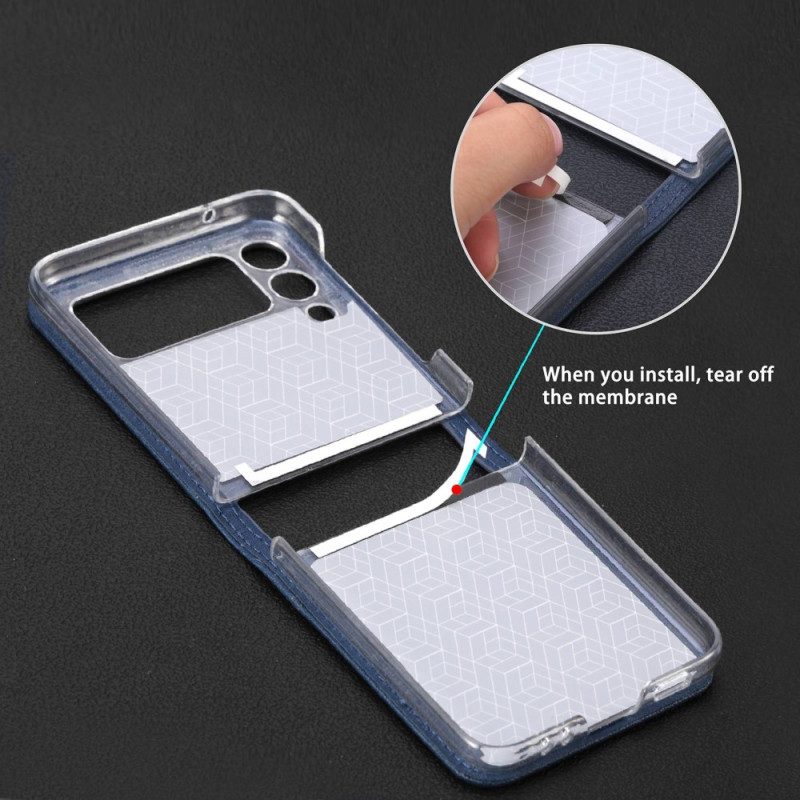 Folio-fodral Skal För Samsung Galaxy Z Flip 4 Läderfodral Korthållare I Litchi-läderstil