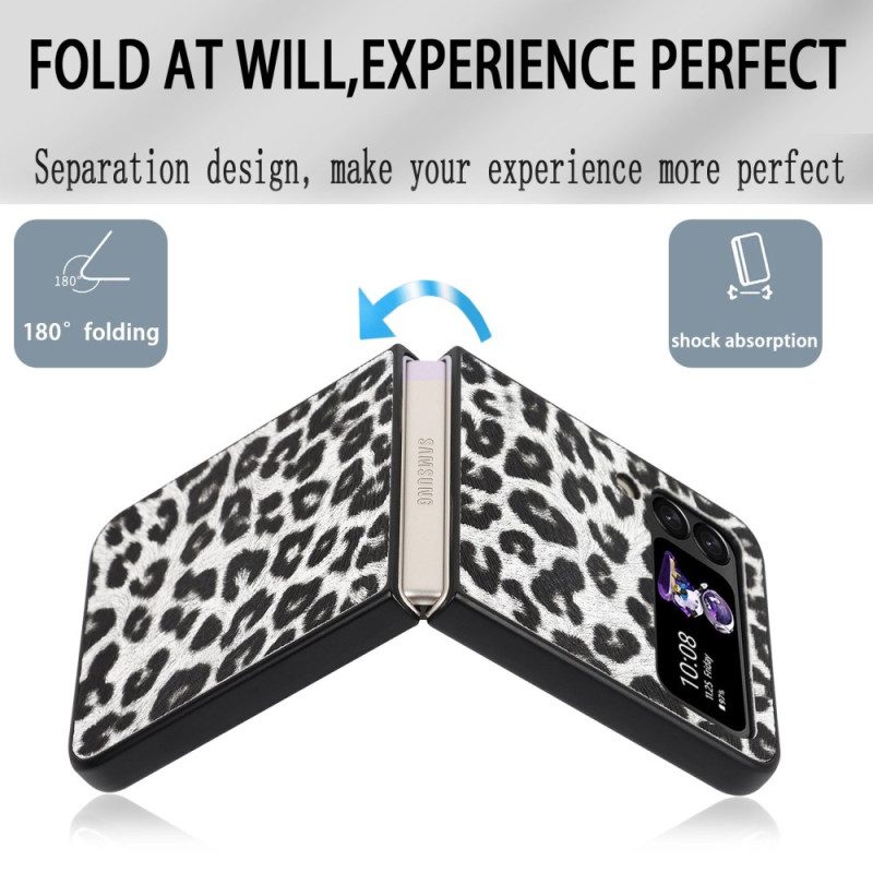 Folio-fodral Skal För Samsung Galaxy Z Flip 4 Läderfodral Leopard