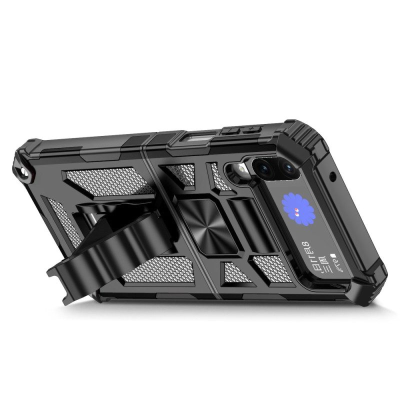 Folio-fodral Skal För Samsung Galaxy Z Flip 4 Läderfodral Militärt Resistent Avtagbar