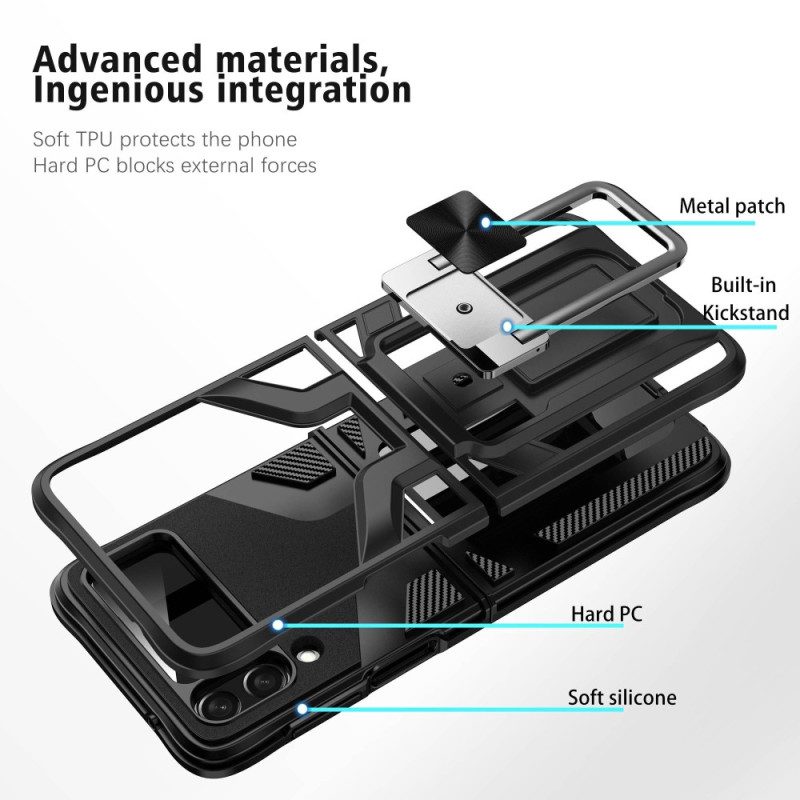 Folio-fodral Skal För Samsung Galaxy Z Flip 4 Läderfodral Ring-support