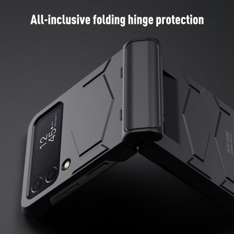 Folio-fodral Skal För Samsung Galaxy Z Flip 4 Läderfodral Styv Bikakedesign