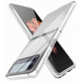 Folio-fodral Skal För Samsung Galaxy Z Flip 4 Läderfodral Transparent Anti-gulning