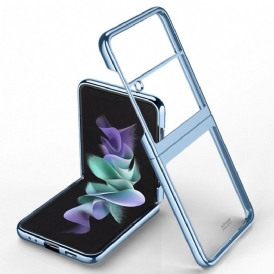 Folio-fodral Skal För Samsung Galaxy Z Flip 4 Läderfodral Transparent Contour Metallic