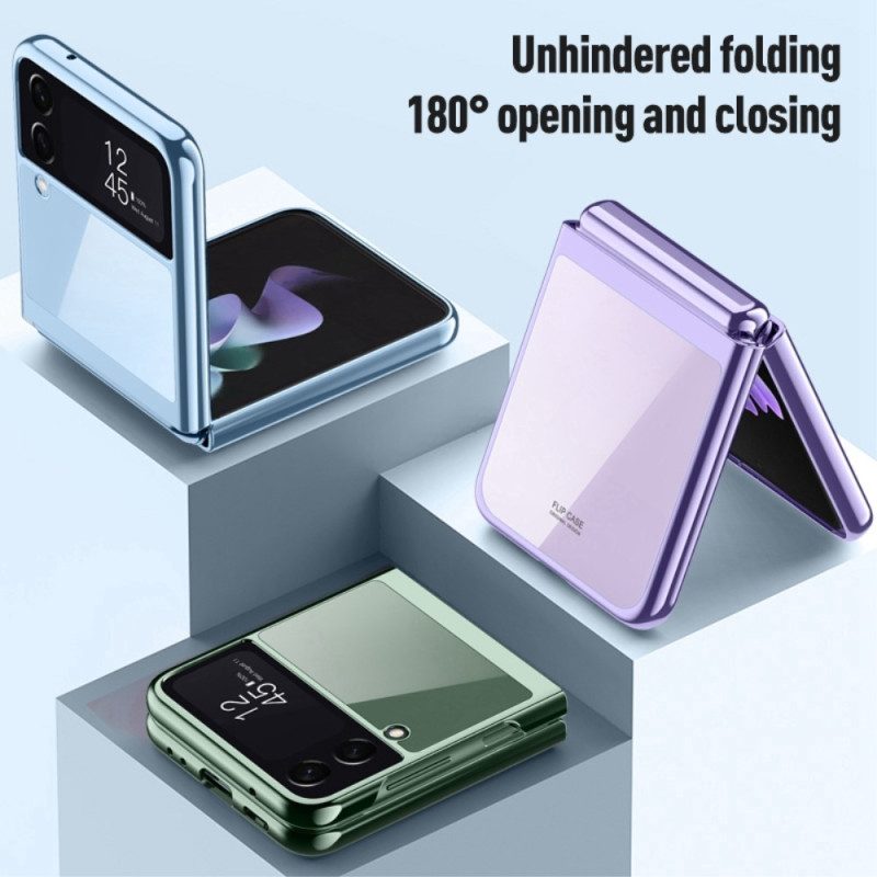 Folio-fodral Skal För Samsung Galaxy Z Flip 4 Läderfodral Transparent Contour Metallic