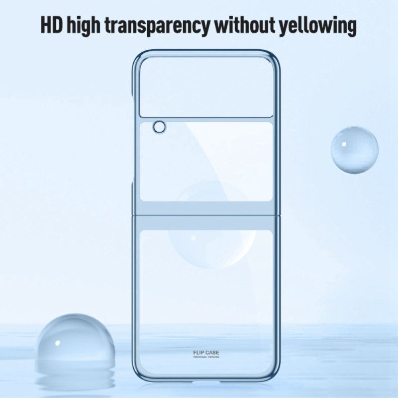 Folio-fodral Skal För Samsung Galaxy Z Flip 4 Läderfodral Transparent Contour Metallic