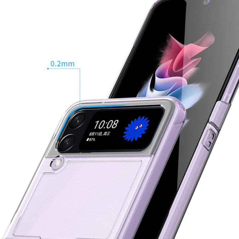 Folio-fodral Skal För Samsung Galaxy Z Flip 4 Läderfodral Transparent Med Ring