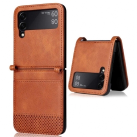 Folio-fodral Skal För Samsung Galaxy Z Flip 4 Läderfodral Vintage Läderstil Korthållare