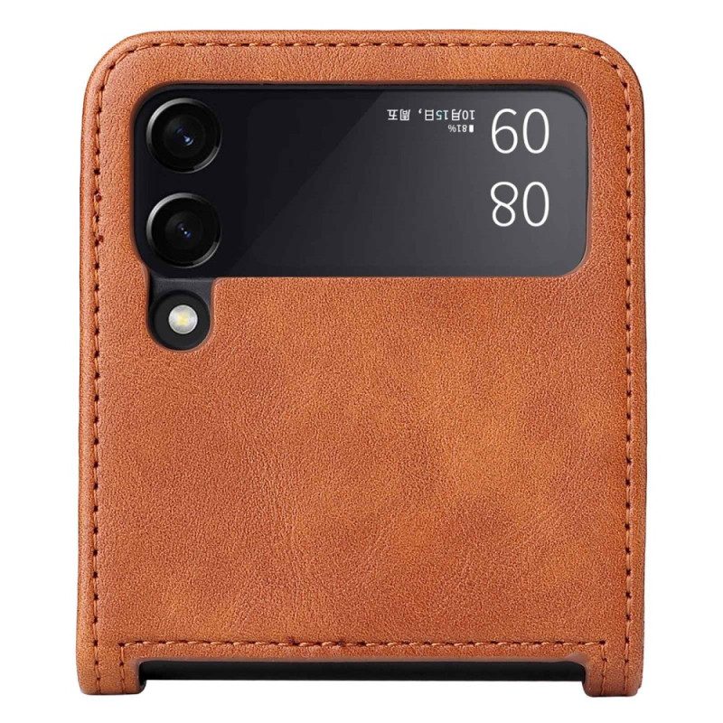 Folio-fodral Skal För Samsung Galaxy Z Flip 4 Läderfodral Vintage Läderstil Korthållare