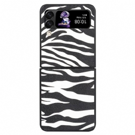 Folio-fodral Skal För Samsung Galaxy Z Flip 4 Läderfodral Zebra