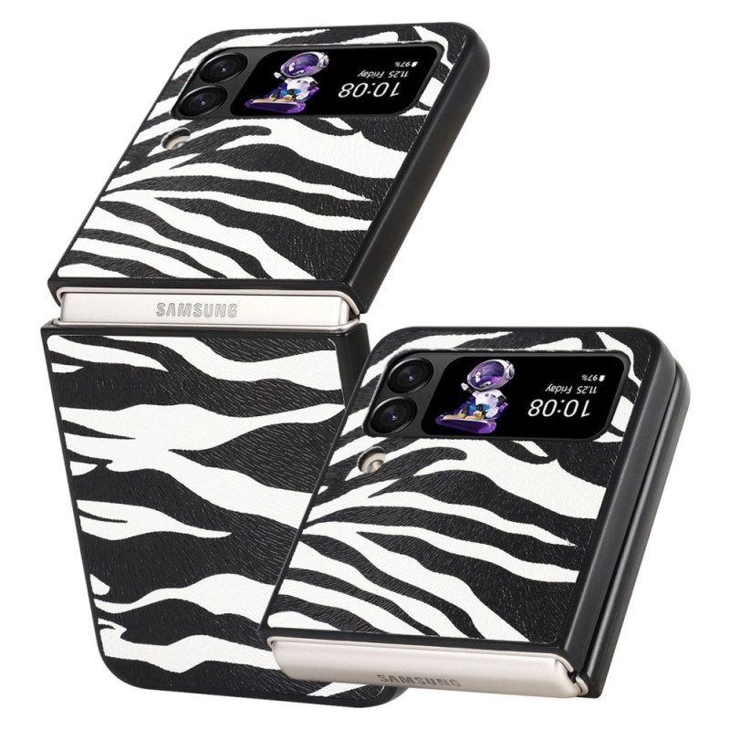 Folio-fodral Skal För Samsung Galaxy Z Flip 4 Läderfodral Zebra