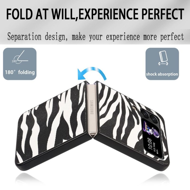 Folio-fodral Skal För Samsung Galaxy Z Flip 4 Läderfodral Zebra