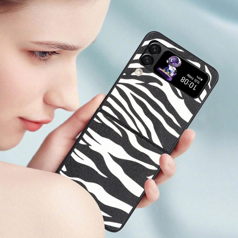 Folio-fodral Skal För Samsung Galaxy Z Flip 4 Läderfodral Zebra