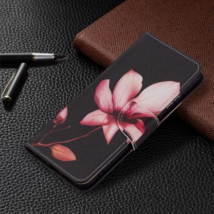 Läderfodral För Samsung Galaxy A22 5G Rosa Blomma