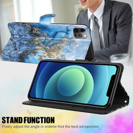 Läderfodral För Samsung Galaxy A32 5G Light Spot Marble Design Med Lanyard