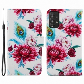 Läderfodral För Samsung Galaxy A33 5G Intensiva Blommor