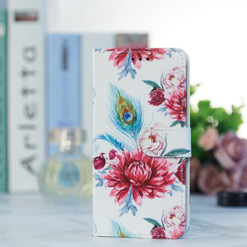 Läderfodral För Samsung Galaxy A33 5G Intensiva Blommor