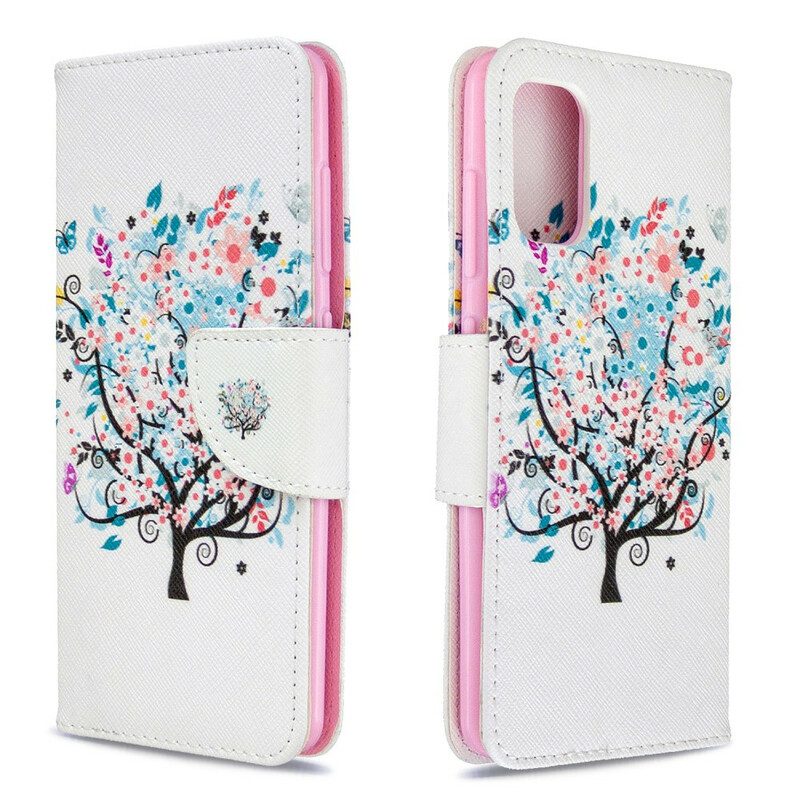 Läderfodral För Samsung Galaxy A41 Blommigt Träd