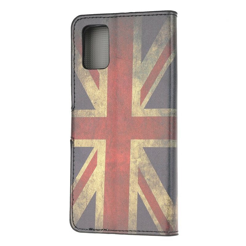Läderfodral För Samsung Galaxy A51 Englands Flagga
