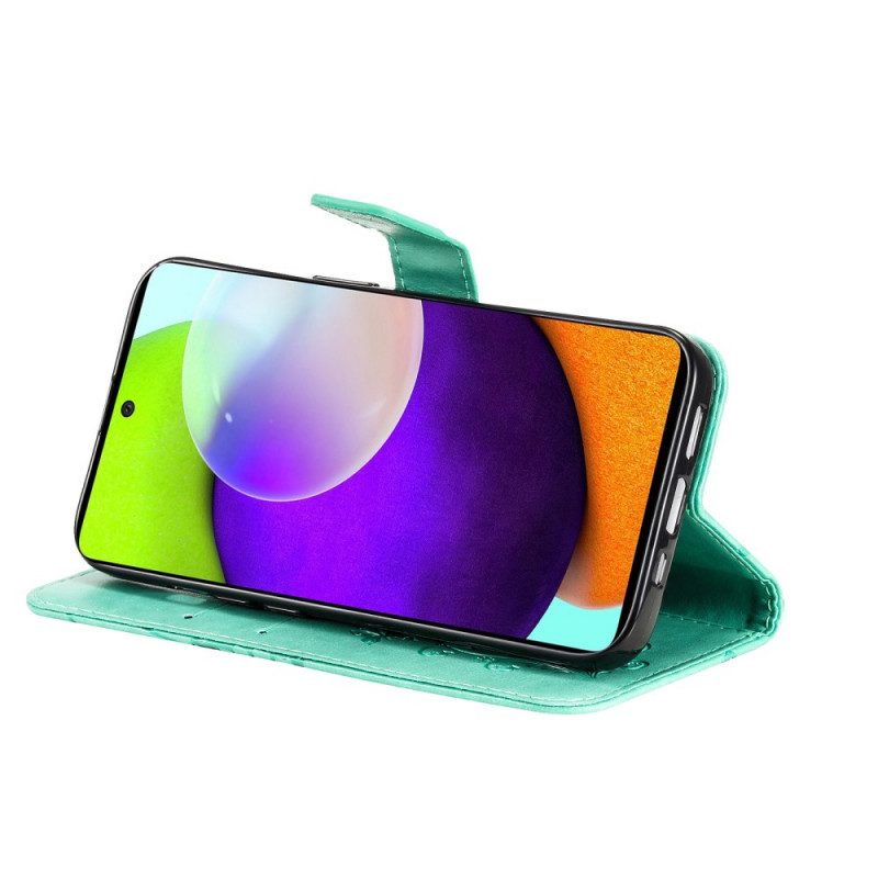 Läderfodral För Samsung Galaxy A53 5G Med Kedjar Jätte Strappy Fjärilar