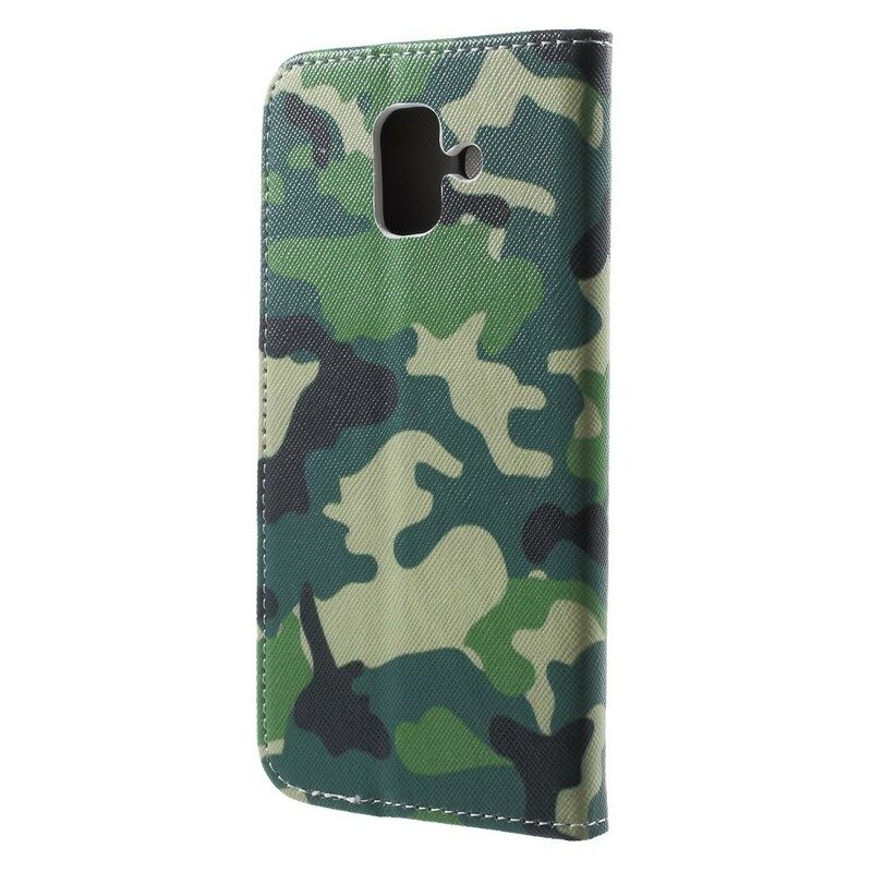 Läderfodral För Samsung Galaxy A6 Militärt Kamouflage