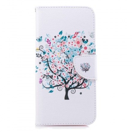 Läderfodral För Samsung Galaxy J4 Plus Blommigt Träd
