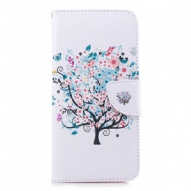 Läderfodral För Samsung Galaxy J4 Plus Blommigt Träd