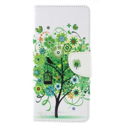 Läderfodral För Samsung Galaxy J6 Plus Blommande Träd