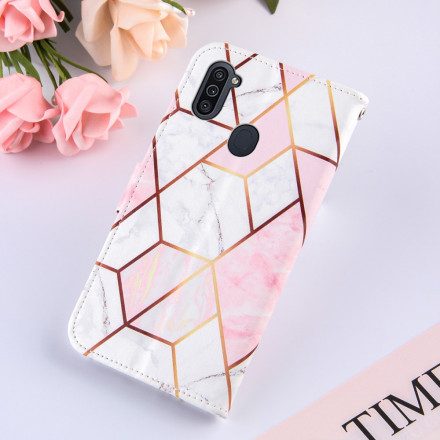 Läderfodral För Samsung Galaxy M11 Geometrisk Marmor