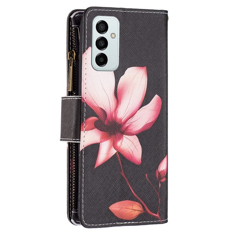 Läderfodral För Samsung Galaxy M23 5G Myntväska Och Blomsterband