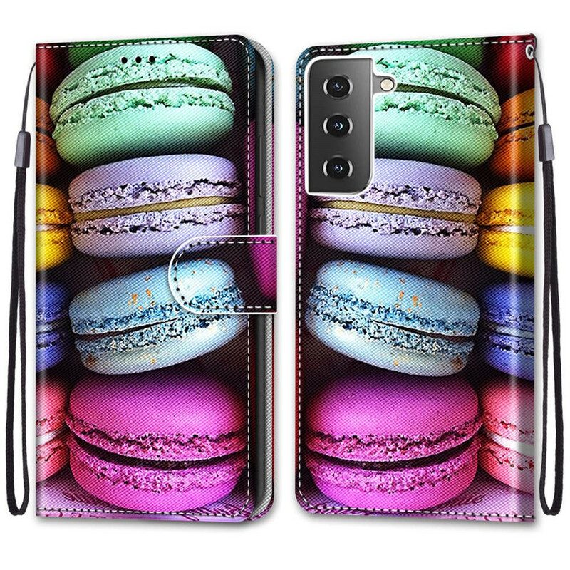 Läderfodral För Samsung Galaxy S21 5G Macaroons