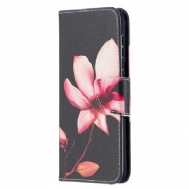 Läderfodral För Samsung Galaxy S21 Plus 5G Rosa Blomma