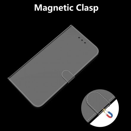 Läderfodral För Samsung Galaxy S21 Plus 5G Spegelskydd I Konstläder