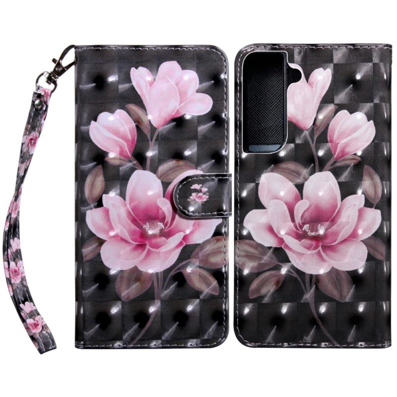 Läderfodral För Samsung Galaxy S22 5G Blomblommor