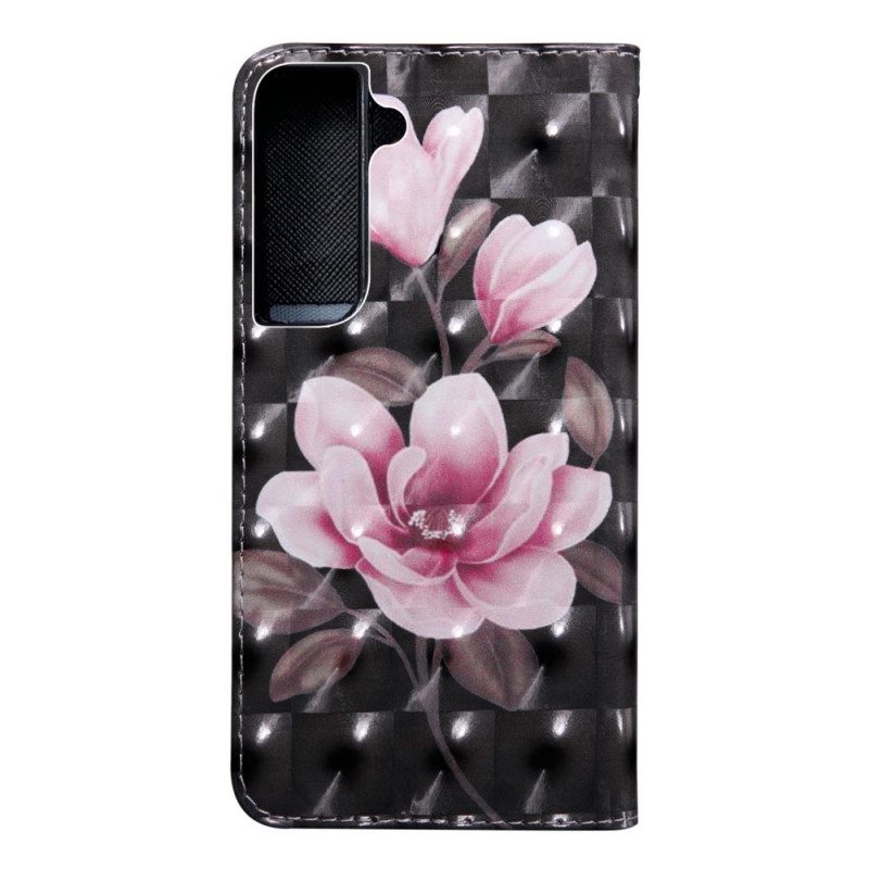 Läderfodral För Samsung Galaxy S22 5G Blomblommor