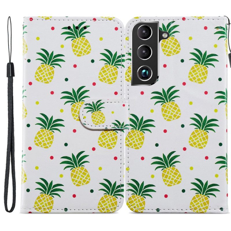 Läderfodral För Samsung Galaxy S22 5G Flera Ananas