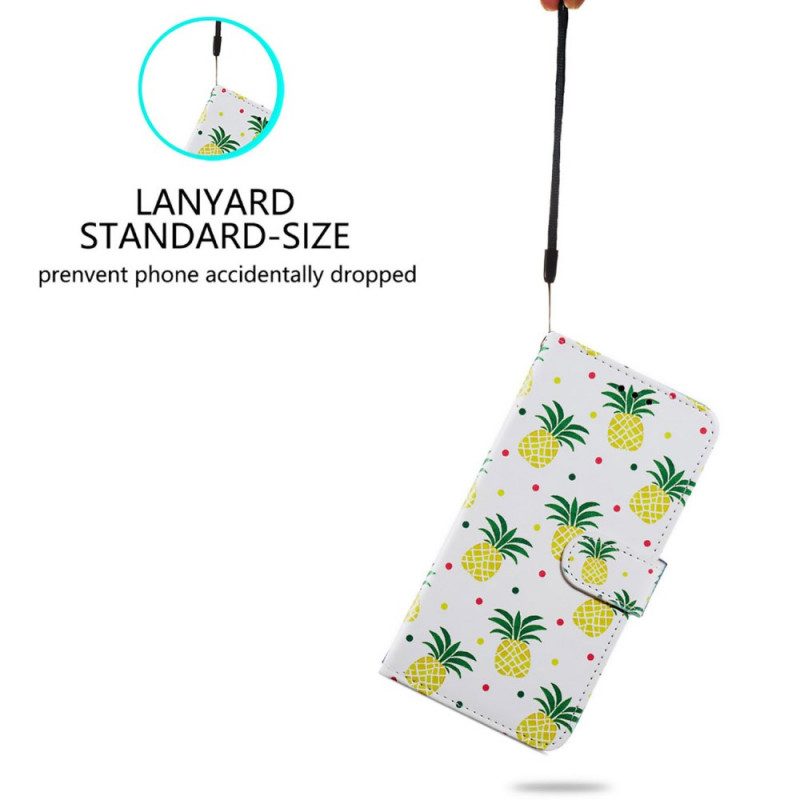 Läderfodral För Samsung Galaxy S22 5G Flera Ananas