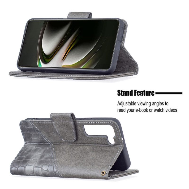 Läderfodral För Samsung Galaxy S22 5G Klassisk Krokodilskinnseffekt