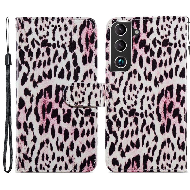 Läderfodral För Samsung Galaxy S22 5G Leopardtryck