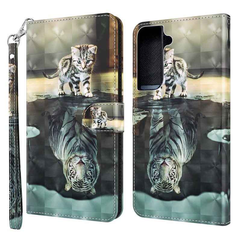 Läderfodral För Samsung Galaxy S22 Plus 5G Ernest The Tiger