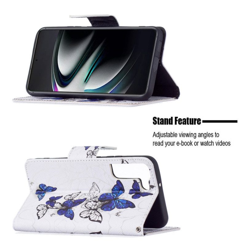 Läderfodral För Samsung Galaxy S22 Plus 5G Fjärilskungarna