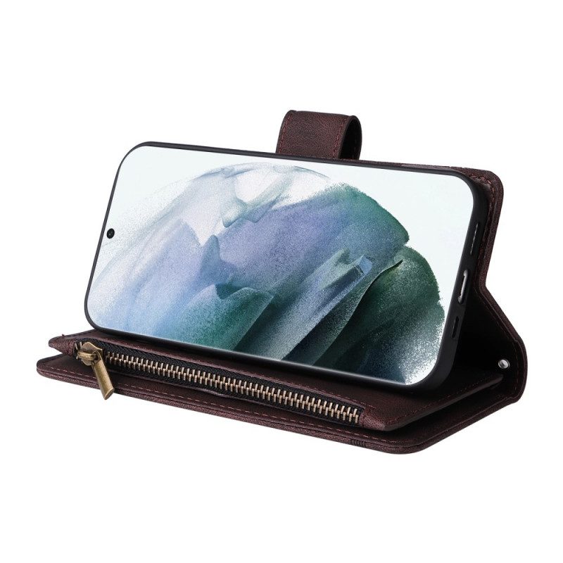 Läderfodral För Samsung Galaxy S22 Ultra 5G Multifunktionell Med Påse