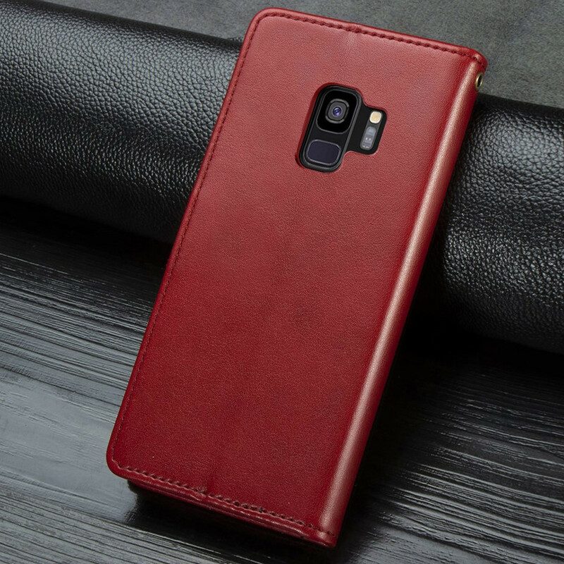 Läderfodral För Samsung Galaxy S9 Fuktläder Och Vintagelås