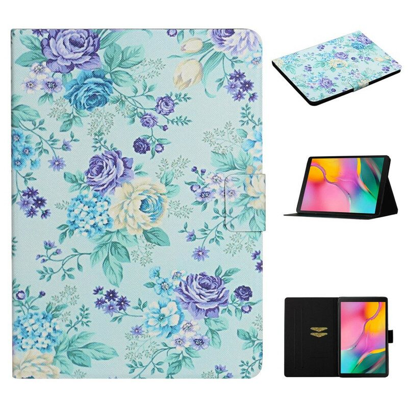 Läderfodral För Samsung Galaxy Tab A 10.1 (2019) Blommor Blommor Blommor