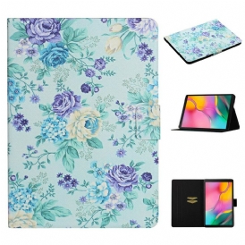 Läderfodral För Samsung Galaxy Tab A 10.1 (2019) Blommor Blommor Blommor