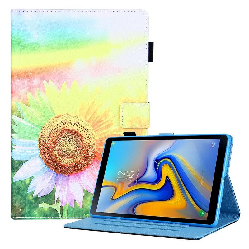 Läderfodral För Samsung Galaxy Tab A7 Lite Blommor I Solen