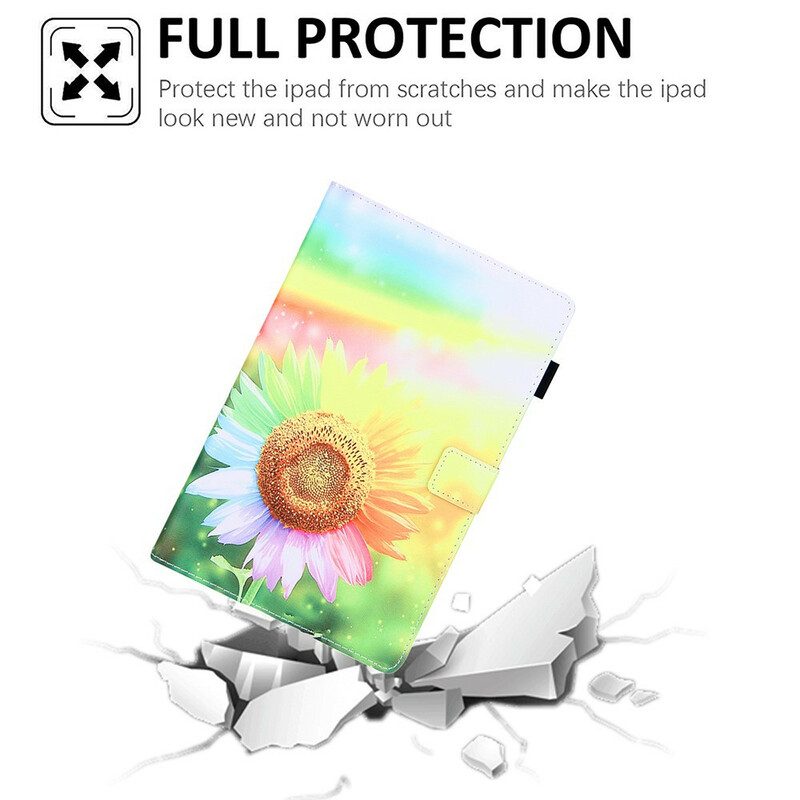 Läderfodral För Samsung Galaxy Tab A7 Lite Blommor I Solen