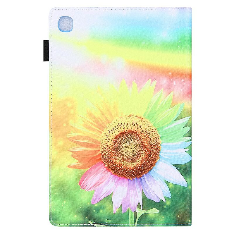 Läderfodral För Samsung Galaxy Tab A7 Lite Blommor I Solen
